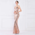 Women Spaghetti Strap Party Maxi Dress Sexy V Neck Evening Green Sequin Dress Elegant Long Prom Dress Vestido Longo
