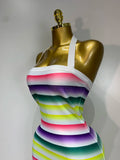 Women Sexy Halter Backless Colorful Bodycon Maxi Long Bandage Dress Nightclub Evening Party Celebrate Birthday Fashion Clothing
