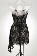 Sexy Lace See-through Patchwork Corset Dress Female Bodycon Elegant Party MIrrgualr Mini Dress Women Tube Top Dress New