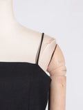 Hit Color Spliced Shawl Elegant Long Dress Women Square Collar Sleeveless High Waist Evening Dresses Female New Autumn 2024