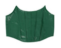 Women's Green Corset Cut-Out Cargo Sexy Sleeveless Jumpsuits PU Leather Matching Set Sexy Clubwear 2 Piece Outfits