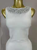 Women Diamond Pearl Sleeveless Sexy Backless Long Bandage Dress Celebirty Elegant Evening Party Birthday Wedding Guest Prom Gown