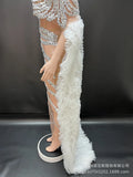 Spring Fashion Mesh Shawl Hip Wrap Dress Company Annual Meeting Host Performance Dress Party Vestidos De Noche De Lujo De Fiesta