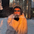 Trendy 2026 Winter Massive Faux Raccoon Fur Coats Women Luxury Fluffy Shawl Collar Fur Jacket Mountain Fashion Overcoat