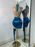 Women Sexy Top Skirt Two Pieces Sets Night Club Performance Stage Costume Sparkly Diamonds Stretch Party Celebrate Stage Outfit