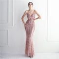 2025 Sequin Long Strap Evening Dress Party Etiquette Celebration Robe Dress Sleeveless V-neck Robe Sexy Gowns Maxi Dress