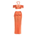 Braid New Trend 2 Piece Set Women Beach Y2K Sexy Crop Tops+Patchwork Wrap Skirt Party Elegant Vacation Slim Clubwear