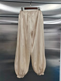 Solid Loose Spliced Folds Chic Trousers for Women High Waist Casual Vintage Long Pants Female Fashion Spring New