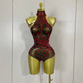 Sparkly Diamond Sexy Mesh Stretch Bodysuits Women Evening Nightclub Bar Party Show Gogo Dancer Clothing Stage Costume