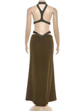 Elegant Backless Dress Women Y2K Patchwork Sparkle Bandage Irregular Sleeveless Sexy Beach Vacation Hottie Vestidos