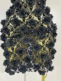 Sexy Black Pearl Flower Mesh See Through Mini Dress Women Evening Party Club Birthday Dress Nightclub Photoshoot Stage Costumes