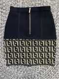 Women's Fashion Jacquard Metal Button Short Cardigan + Hot Mini Skirt Two Piece Set Business Casual Office Lady Outfit Robe Fête