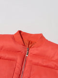 Patchwork Zipper Parkas For Women Stand Collar Long Sleeve Minimalist Tunic Winter Coat Female Fashion Clothing New