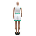 Women's Set Sleeveless V-neck Vest  + Pleated Skirts 2025 Summer Cute Street Beach Two 2 Piece Sets Outfits Tracksuit