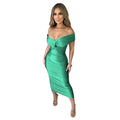Women Evening Dresses V-neck Sexy Ruched Pleated Cocktail Elegant Party Dress Off Shoulder Birthday Formal Prom Dresses