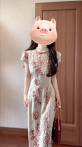 Olive Girl Red Embroidered Qipao for Garden Wedding 2026 Fairycore Photoshoot Everyday Wear S-XXL XS-3XL Plus Size Hand Embroidered Romantic Garden Party Editorial Not Costume Qipao Cheongsam Chinese Dress Chinese Heritage Fashion Women