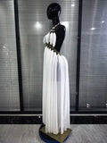 Women Sexy Hollow Out Backless Mesh Long Dress Celebrate Eveing Birthday Party Nightclub Bar Celebrity Stage Performance Costume