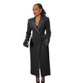 Fashion Women OL Work Double Breasted Notched Long Sleeve Maxi Dress Spring Sexy Night Elegant Party Street Long Dresses