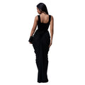 Women Velvet Stacked Ruched Sleeveless Bodycon Long Maxi Dresses 2026 Fall Party Trendy Birthday Evening Dress Vestidos