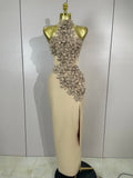 Sexy Hollow Out Sleeveless 3D Flower Red Bodycon Long Bandage Dress Women Evening Party Birthday Elegant Wedding Guest Clothing