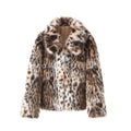 Vintage Stylish Loepard Faux Fur Coat Women Winter Chic Iconic Ins Blogger Brand Fashion Fox Fur Jacket Streetwear