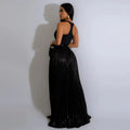 Women Fashion  Spring High Side Split Big Swing Pleated Floor Length Skirt High Waist Street Party Long Maxi Skirts