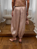 Solid Loose Spliced Folds Chic Trousers for Women High Waist Casual Vintage Long Pants Female Fashion Spring New