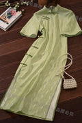 Olive Girl Purple Romantic Qipao for Garden Wedding 2026 Fairycore Photoshoot Everyday Wear S-XXL XS-3XL Plus Size Romantic Garden Party Editorial Not Costume Qipao Cheongsam Chinese Dress Chinese Heritage Fashion Women