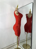 Sparkly Party Evening Celebrate Wedding Mini Dress Luxury Women Sexy Sleeveless Mesh See Through Birthday Cocktail Dresses