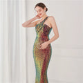 High Quality Women Design Maxi Dress Sexy One Shoulder Sequin Evening Dress Party Night Elegant Long Prom Dress Vestidos