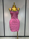 Women Sexy Backless Bodycon Sleeveless Bandage Dress Black Pink Elegant Prom Gown Club Evening Party Luxury Birthday Dresses