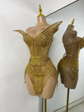 Women Sexy Sprakly Strapless Mesh See Through Mini Birthday Dress Evening Party Nightclub Performance Costume Stage Wear