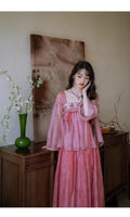 Olive Girl Romantic Jacquard Set for Ren Faire 2026 Garden Wedding Fairycore Photoshoot Everyday Wear Jacquard S-XL XS-3XL Plus Size Romantic Cottagecore Garden Party Editorial Not Costume Jacquard Set Chinese Set Chinese Heritage Fashion Women