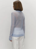 Mohair Round Neck Pullover Sweater For Women 2025 Spring Summer New Knitted Bottom Semi-sheer Knit Sweater Female Top