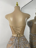 Luxury Women Sexy Sparkly Crystal Sequins Mesh See Through Openback Outfit Birthday Dress Dancer Performance Stage Costume