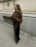 Women's Faux Suede Cropped Bomber Jacket Lapel Collar Zipper Loose Autumn Winter Casual Streetwear Vintage Coat 2026 New