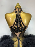 Luxury Women Sexy Sparkly Rhinestone Sleeveless Mesh See Through Bodycon Mini Birthday Dress Evening Party Performance Costume