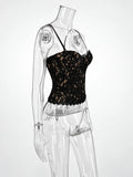 One Shoulder Spaghetti Strap Corset Bustier Camisole Top Women Lace Sleeveless Backless Sexy Y2K Party Club Summer Cami