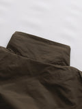 Casual Daily Wear Coffee Trench Coat for Women Stand Collar Buttons Design Belt Accent Oversized for Street Style