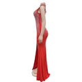 Luxury Woman Evening Party Dress Celebrities Outfits Gown Elegant Mesh Patchwork Rhinestone Birthday Dresses Clubwear