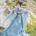 Olive Girl Blue Hanfu Dress 2026 S-XL XS-3XL Plus Size Hanfu Chinese Dress Traditional Chinese Clothing Chinese Heritage Fashion Women