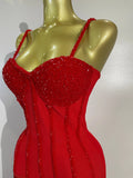 Elegant Prom  Evening Party Luxury Birthday Wedding Guest Dresses Women Sexy Shiny Crystals Tassel Bodycon Long Bandage Dress