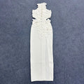 Top Quality Women Sleeveless Off the Shoulder Sexy Florals Bodycon Long Bandage Dress Evening Party Birthday Fashion Outfit