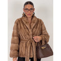 Multi Color Faux Fur Wide Lapel Belted Wrap Jacket Trendy Luxury Long Sleeve Soft Plush Winter Party Daily Office Outerwear 2026