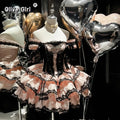 Olivegirl Sweet Lace Dress Lolita Pink Cute Girl Spring High-end Women Summer Birthday Party Elegant Princess Lolita Dresses
