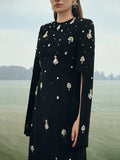High Quality Sparkling Diamond Slim Long Dress Long Sleeve Black Women's Elegant Celebrity Evening Birthday Party Gowns