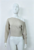 Elegant One Shoulder Beige Knitted Sweater Women's Pull Waist Off-Shoulder Sweatshirt Jumper Pullovers Clothes Autumn Winter New