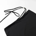Solid Two Piece Set  for Women Halter Sleeveless Top High Waist Temperament Long Skirt Sets Female