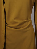 Fashion Temperament Maxi Dress for Women O Neck Spliced Shawl Long Sleeve High Waist Spliced Zip Evening Dress Female Autumn