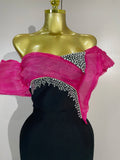 Newest Shining Diamonds Off Shoulder Bodycon Long Bandage Dresses Elegant Celebrity Evening Party Sexy Nightclub Cocktail Dress